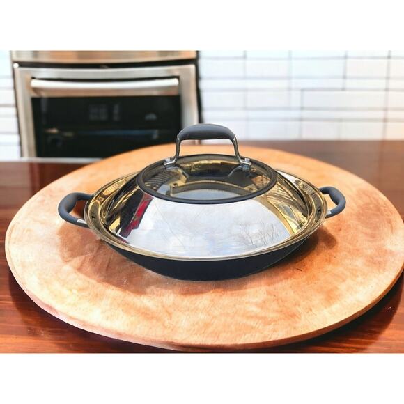 Anolon Advanced Nonstick 14" Hard Anodized Covered Wok Stir Fry Pan - Picture 1 of 6